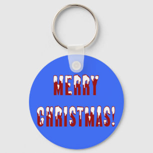 Merry Christmas Snowcap Fonts Keychain