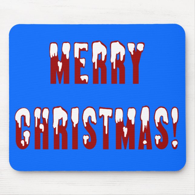 Merry Christmas Snowcap Fonts Mouse Pad (Front)