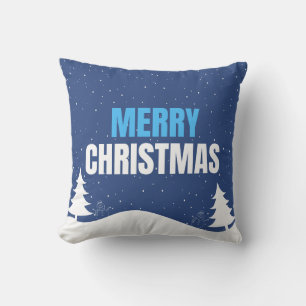 Merry Christmas Snowfall Pillow