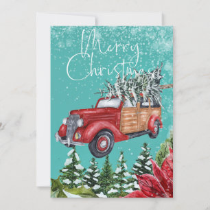 Merry Christmas Snowfall Trees Greeting Card