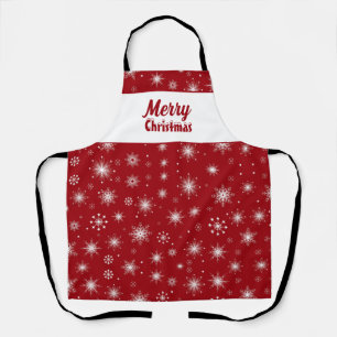 Merry Christmas Snowflake Apron
