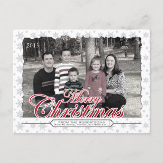 Merry Christmas Snowflake Custom Photo Postcards