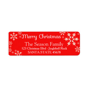 Merry Christmas snowflake Holiday Address Label