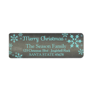 Merry Christmas snowflake Holiday Address Label