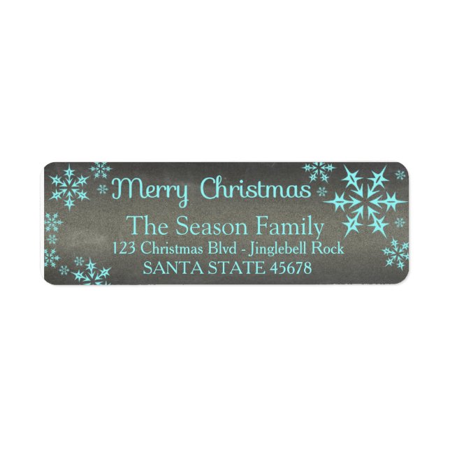 Merry Christmas snowflake Holiday Address Label (Front)