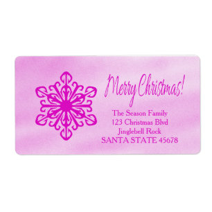 Merry Christmas snowflake Holiday Address Label