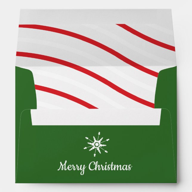 Merry Christmas  Snowflake  Holiday Red Candy   Envelope (Back (Bottom))