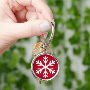 Merry Christmas Snowflake Holiday Winter Keychain