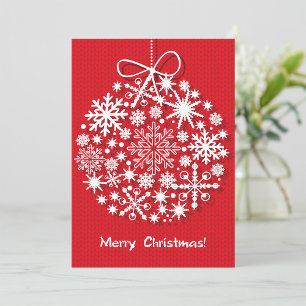 Merry Christmas Snowflake Invitations