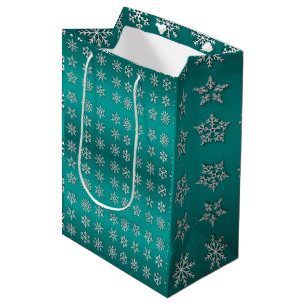 Merry Christmas Snowflake Medium Gift Bag