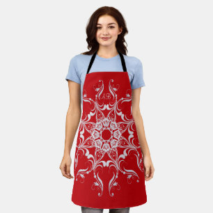 Merry Christmas. Snowflake. Monogram. Apron