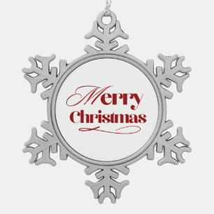 Merry Christmas Snowflake Ornament