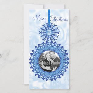 Merry Christmas Snowflake Ornaments Photo Template