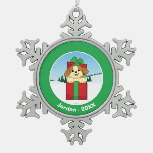 Merry Christmas! Snowflake Pewter Christmas Ornament