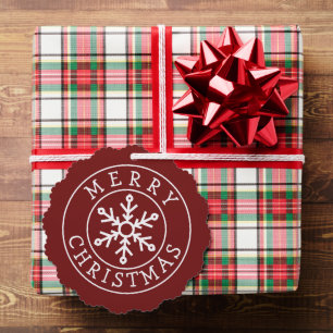 Merry Christmas Snowflake Tag Ornament Card