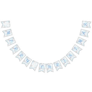 Merry Christmas Snowflakes - Bunting Flags