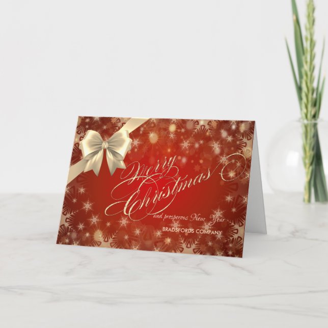 Merry Christmas , Snowflakes ,Corporate Greeting Holiday Card (Front)