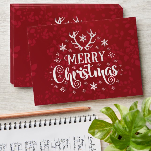 Merry Christmas Snowflakes Envelope (Stacked)