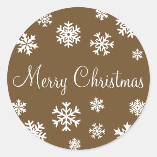 Merry Christmas Snowflakes Envelope Sticker Seal