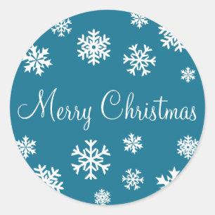 Merry Christmas Snowflakes Envelope Sticker Seal