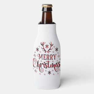 Merry Christmas Snowflakes, Happy New Year Bottle Cooler