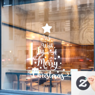 Merry Christmas Snowflakes, Happy New Year Window Cling