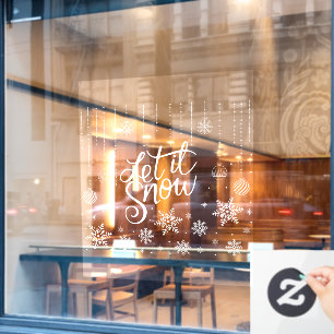 Merry Christmas Snowflakes, Happy New Year Window  Cling