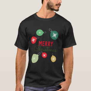 Merry Christmas Snowflakes Ornament Black  T-Shirt