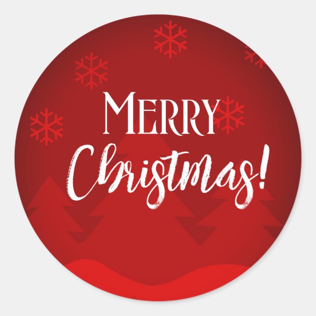 Merry Christmas snowflakes red label (Front)