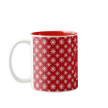 Merry Christmas  Snowflakes Red White Custom  Mug