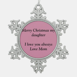 Merry Christmas snowflakes Snowflake Pewter Christmas Ornament