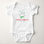 Merry Christmas Snowman Baby Bodysuit<br><div class="desc">Merry Christmas Snowman Not all baby bodysuits are created equal – this popular style is a must-have for your precious little bundle. The neckband is designed for easy on-and-off and a three-snap closure makes diaper changes a cinch. Personalize it with a custom image or message or dress it up with...</div>