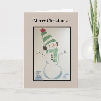 Merry Christmas Snowman Card