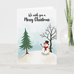 Merry Christmas Snowman Card