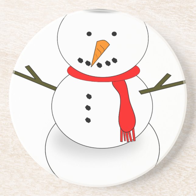 Merry Christmas Snowman Coaster (Front)