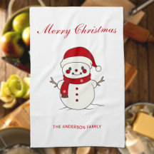 Merry Christmas Snowman Custom Family Name Festive