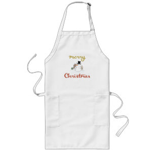 Merry Christmas+Snowman Design Long Apron