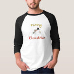 Merry Christmas Snowman Design T-Shirt<br><div class="desc">'Merry Christmas' in faux gold colour and red script with illustration of a snowman centre.</div>