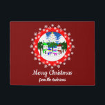 Merry Christmas! Snowman Family Doormat<br><div class="desc">Image of a snowman family.</div>
