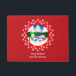 Merry Christmas! Snowman Family Doormat<br><div class="desc">Image of a snowman family.</div>