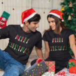 Merry Christmas Snowman Font Dark T-Shirt<br><div class="desc">Merry Christmas Snowman Font Typography Green Red on the product. The customized image looks festive on any item.</div>