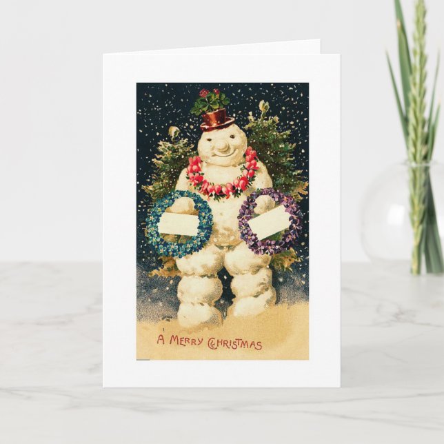 Merry Christmas -snowman Holiday Card (Front)