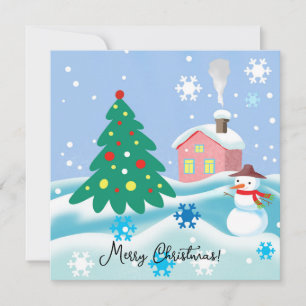 Merry Christmas snowman  Holiday Card