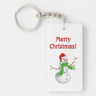 Merry Christmas Snowman Keychain