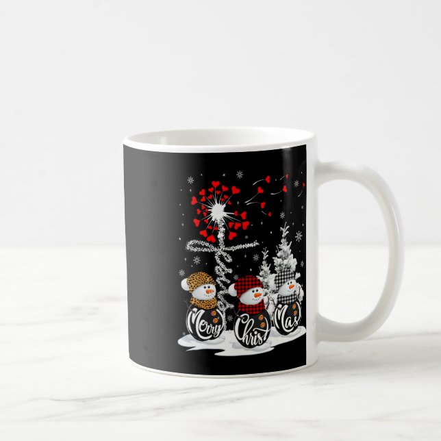 Merry Christmas Snowman Leopard Buffalo Red Plaid  Coffee Mug (Right)