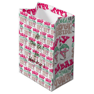 Merry Christmas Snowman Medium Gift Bag