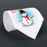 Merry Christmas / Snowman Neck Tie<br><div class="desc">Christmas on your mind? Frosty on your tie? Fits the mood,  exactly right ... . Add to your personal collection or give it as a gift. All your carolers should definitely  match up - so get a few and spread that cheer around ... .</div>