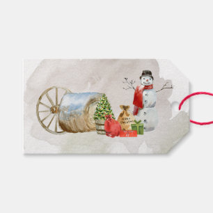 Merry Christmas Snowman On the Farm Gift Tags