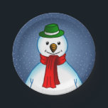 Merry Christmas Snowman Paper Plate<br><div class="desc">The cute Merry Christmas Snowman on Paper Plates.</div>