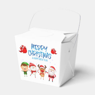 Merry Christmas Snowman Santa Claus Rudolph Elf Favor Box